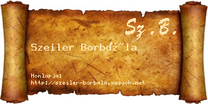 Szeiler Borbála névjegykártya